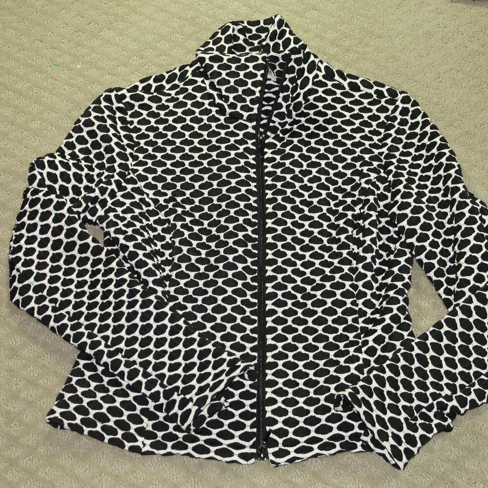 Joseph Ribkoff Women's Size 10 Black White Casual Stretch Jacket